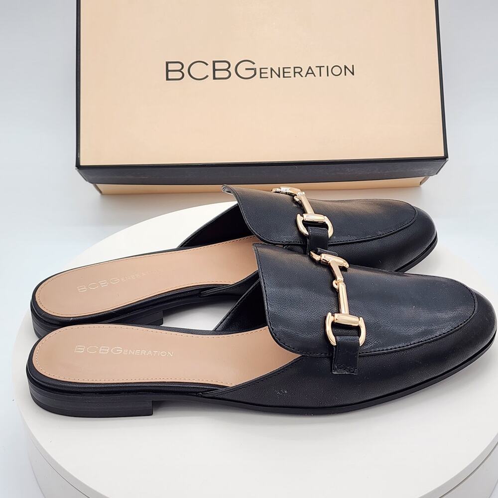 NEW BCBGeneration Zorie Black Mule Loafers Women's Size 6.5 M Slip-On Flats - Picture 2 of 8